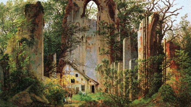 Caspar David Friedrich: Ölgemälde der Ruine von Eldena, um 1825.