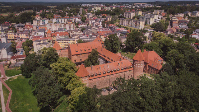 Die Ordensburg mit der Stadt Bütow