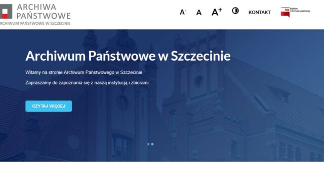 Startseite der Website Archiwum Panstwowe